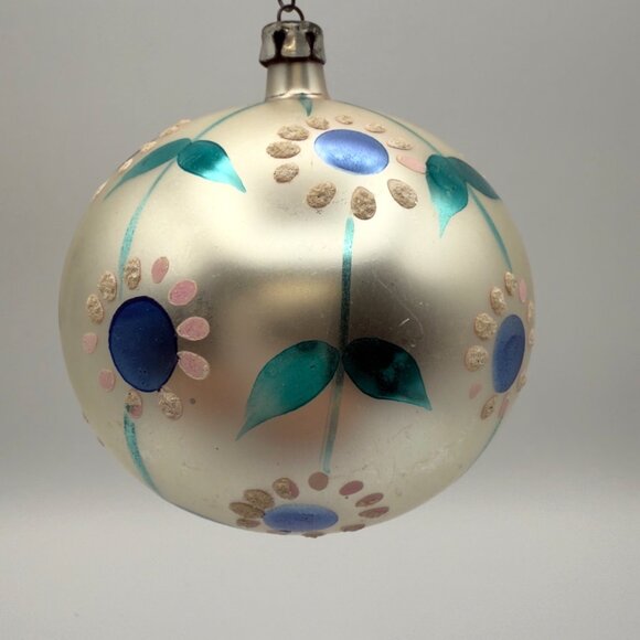 Fantasia Jumbo Mercury Glass Vintage Christmas Ornament Poland Flower Daisy - Picture 1 of 11